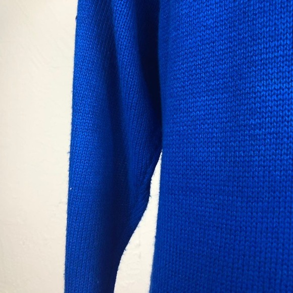 Vintage 80s Cobalt Blue Beaded Sweater Dress Maxi XS Small M western glam - Picture 8 of 10